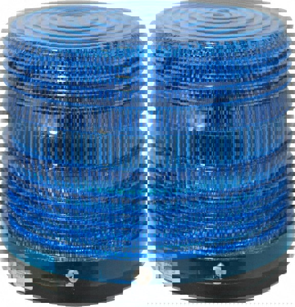 Strobe Light: Blue, Pipe Mount, 120VAC